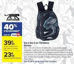 Carrefour Drive Airness - sac à dos 2 en 1 offre