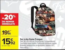 Carrefour Drive Freegun - sac à dos game offre