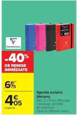 Carrefour Drive Clairefontaine - agenda scolaire iderama offre