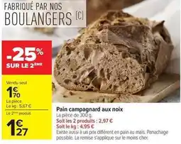 Carrefour Drive Pain campagnard aux noix offre