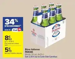 Carrefour Drive Peroni - bière italienne offre