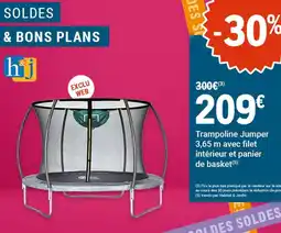 E.Leclerc Sport Habitat - trampoline jumper 3.65 m avec filet intérieur et panier de basket offre