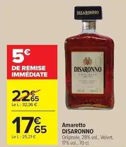 Carrefour Drive Disaronno - amaretto offre