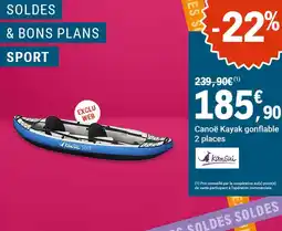 E.Leclerc Sport Canoé kayak gonflable 2 places offre