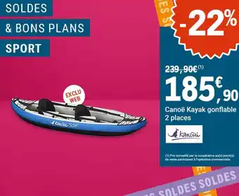 Canoé kayak gonflable 2 places