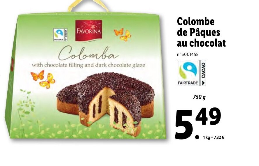 Promo Colombe De Paques Au Chocolat Chez Lidl