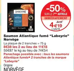 Monoprix Labeyrie Saumon Atlantique fumé Norvège offre