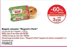 Monoprix Regent's Park Bagels sésame offre