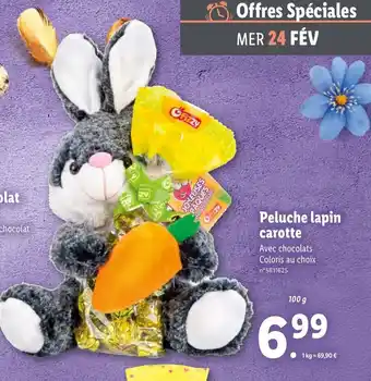 Lidl Peluche lapin carotte offre