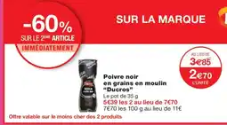 Monoprix Ducros Poivre noir en grains en moulin offre