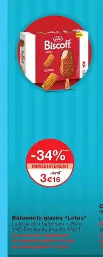 Monoprix Lotus Bâtonnets glacés offre
