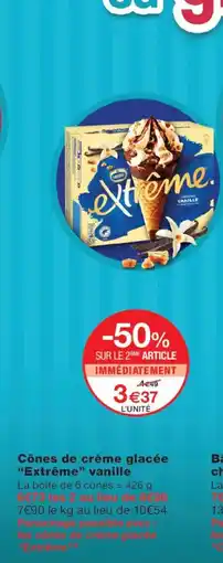 Monoprix Extrême Cônes de crème glacée vanille offre