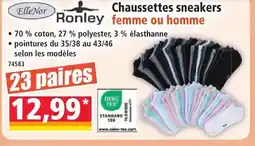 Norma ELLE NOR, RONLEY Chaussettes sneakers femme ou homme offre