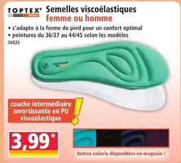 Norma TOPTEX Semelles viscoélastiques femme ou homme offre