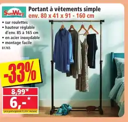 Norma SUNWAY Portant à vêtements simple offre