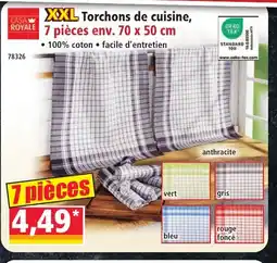 Norma CASA ROYALE XXL Torchons de cuisine, 7 pièces offre