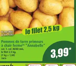 Norma Pommes de terre primeurs à chair ferme Annabelle offre