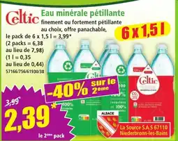 Norma CELTIC Eau minérale pétillante offre