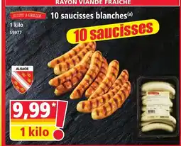 Norma 10 saucisses blanches offre