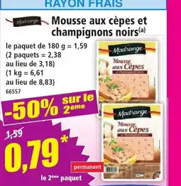 Norma MADRANGE Mousse aux cèpes et champignons noirs offre