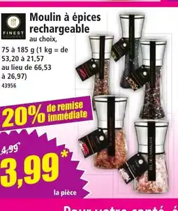 Norma Moulin à épices rechargeable offre