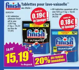 Norma FINISH Tablettes pour lave-vaisselle offre