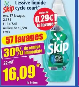 Norma SKIP Lessive liquide cycle court offre