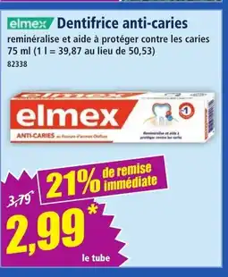 Norma ELMEX Dentifrice anti-caries offre