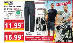 Norma TOPTEX Pantalon ou short de travail homme offre