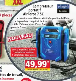 Norma SCHEPPACH Compresseur scheppach. portatif AirForce 7 SC offre