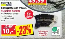 Norma TOPTEX PRO Chaussettes de travail, 15 paires homme offre