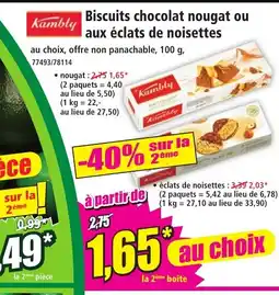 Norma KAMBLY Biscuits chocolat nougat ou aux éclats de noisettes au choix, offre non panachable offre