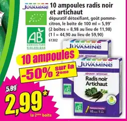 Norma JUVAMINE 10 ampoules radis noir et artichaut offre