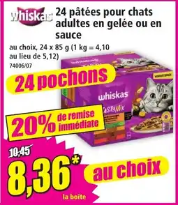 Norma WHISKAS 4 pâtées pour chats adultes en gelée ou en offre