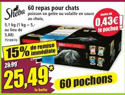 Norma SHEBA 60 repas pour chats offre