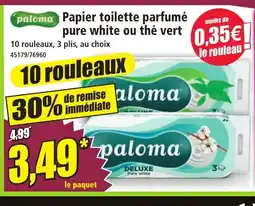 Norma PALOMA Papier toilette parfumé pure white ou thé vert offre