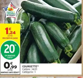 Intermarché Courgette offre