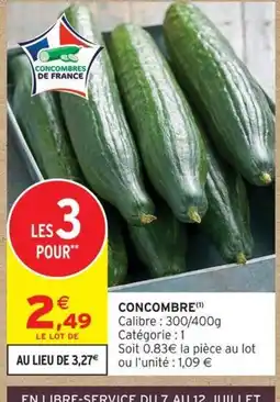 Intermarché Concombre offre