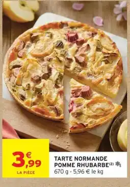 Intermarché Tarte normande pomme rhubarbe offre