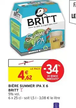 Intermarché BRITTY Bière summer ipa x 6 offre