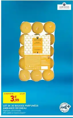 Intermarché Lot de 30 bougies parfumées ambiance devineau offre