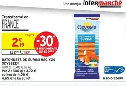 Intermarché ODYSSÉE Bâtonnets de surimi msc x24 offre