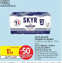 Intermarché Skyr nature danone du monde offre