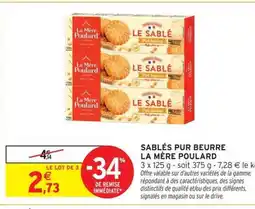Intermarché LA MÈRE POULARD Sablés pur beurre offre