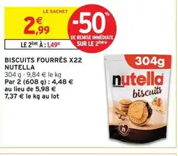 Intermarché NUTELLA Biscuits fourrés x22 offre