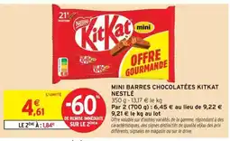 Intermarché Mini barres chocolatées kitkat nestlé offre