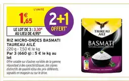 Intermarché TAUREAU AILÉ Riz micro-ondes basmati offre
