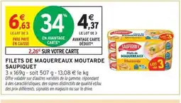 Intermarché SAUPIQUET Filets de maquereaux moutarde offre