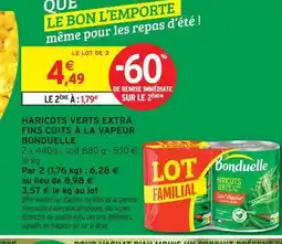Intermarché BONDUELLE Haricots verts extra fins cuits à la vapeur offre