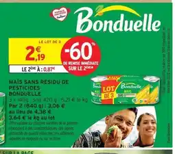 Intermarché BONDUELLE Maïs sans résidu de pesticides offre